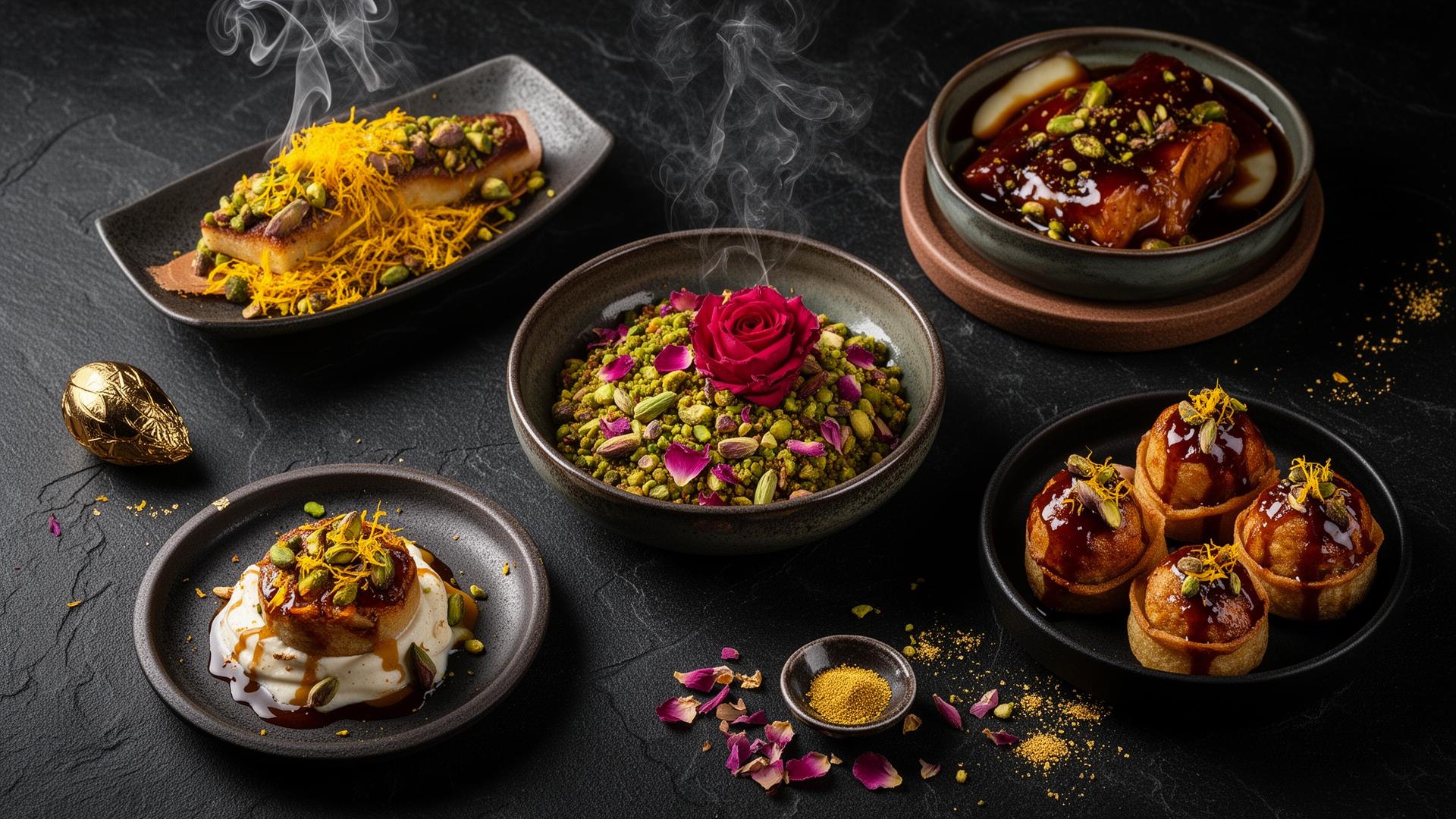Michelin-style global culinary spread